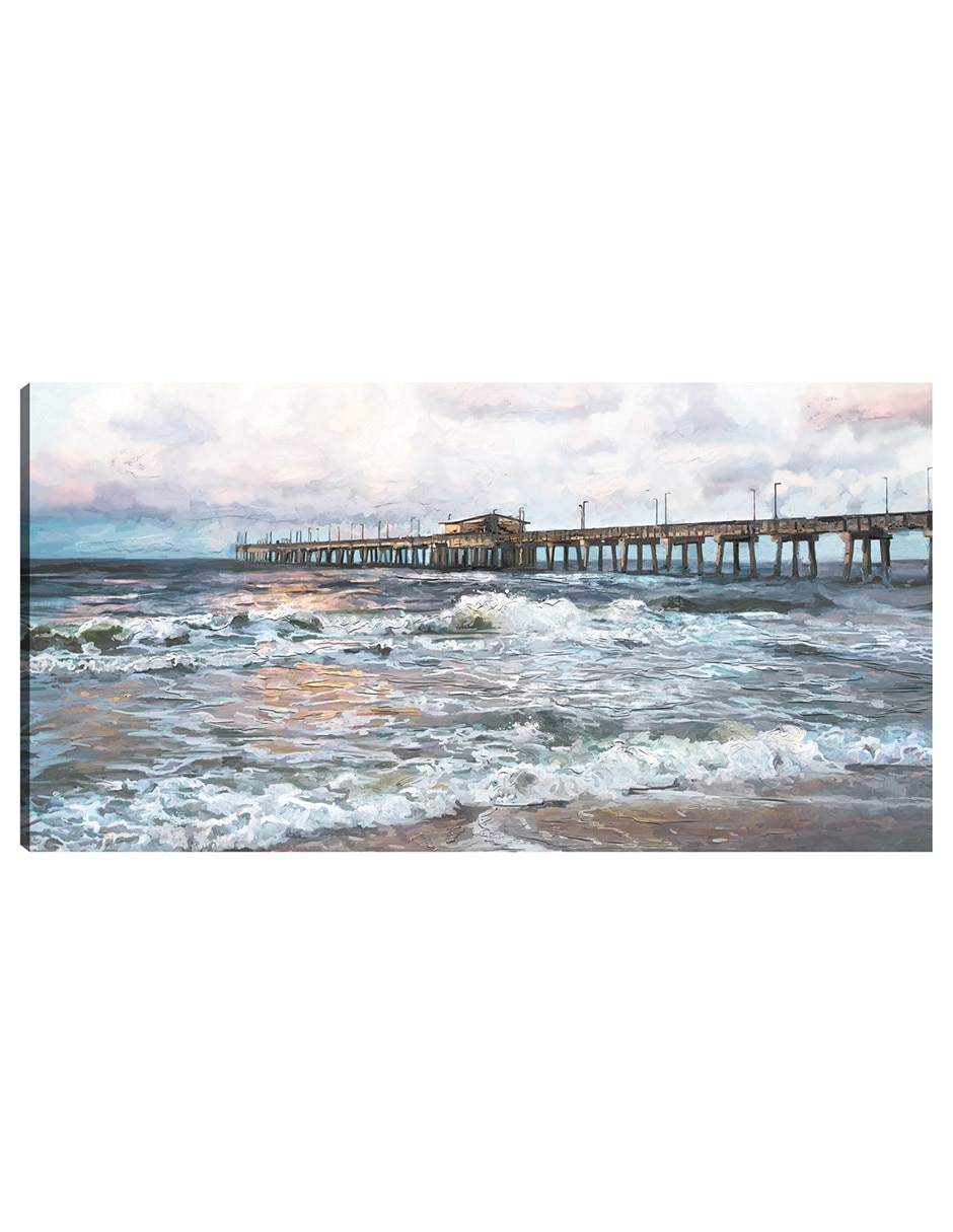 Cuadro decorativo Luz del muelle crepuscular técnica mixta Playas