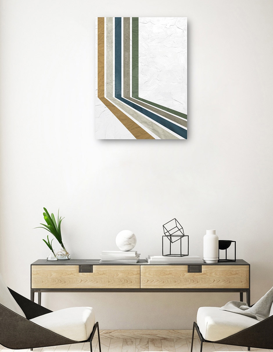 Cuadro decorativo Líneas de mediados de siglo III técnica mixta Formas 3