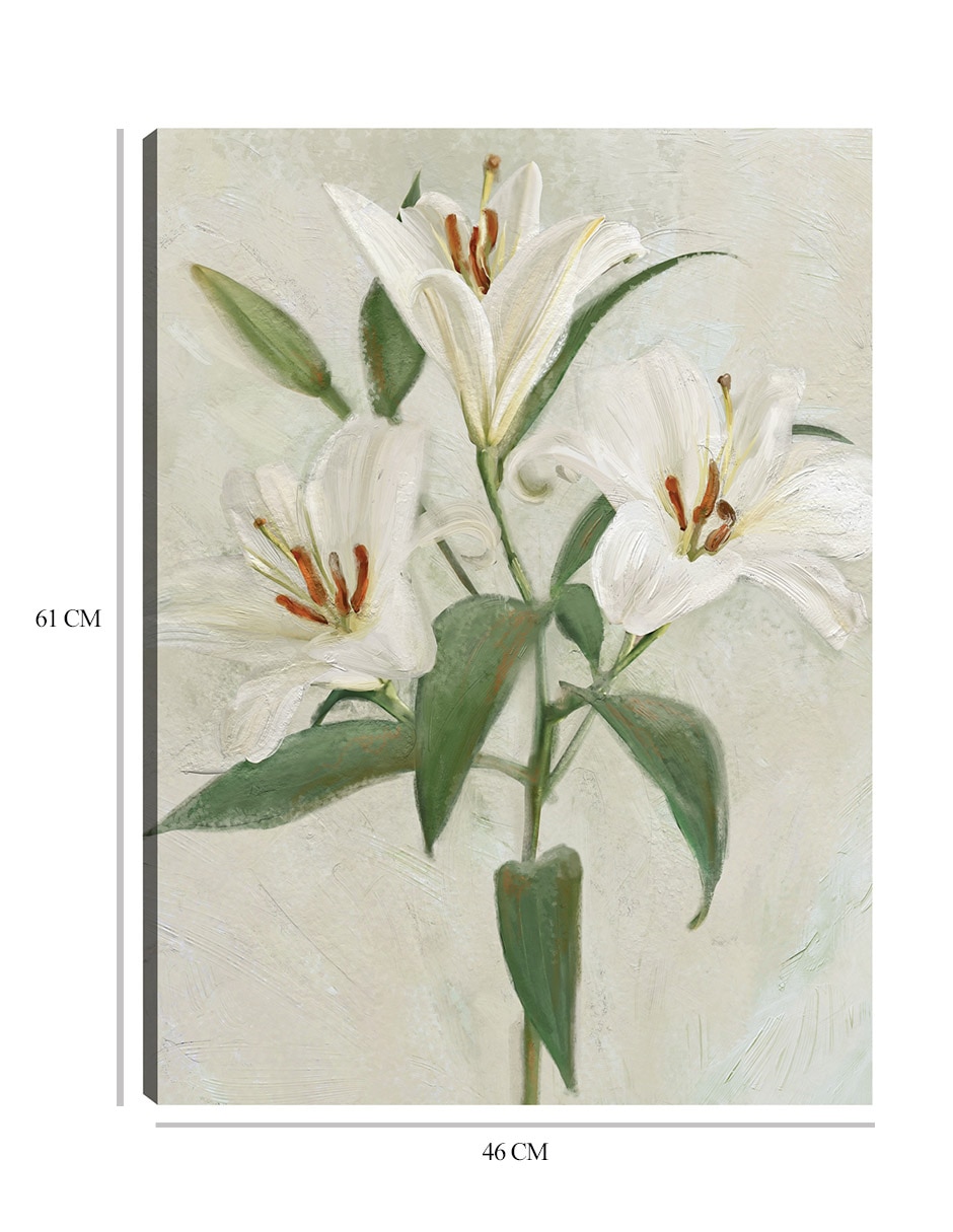 Cuadro decorativo Lys Blancs II técnica mixta Floración 2