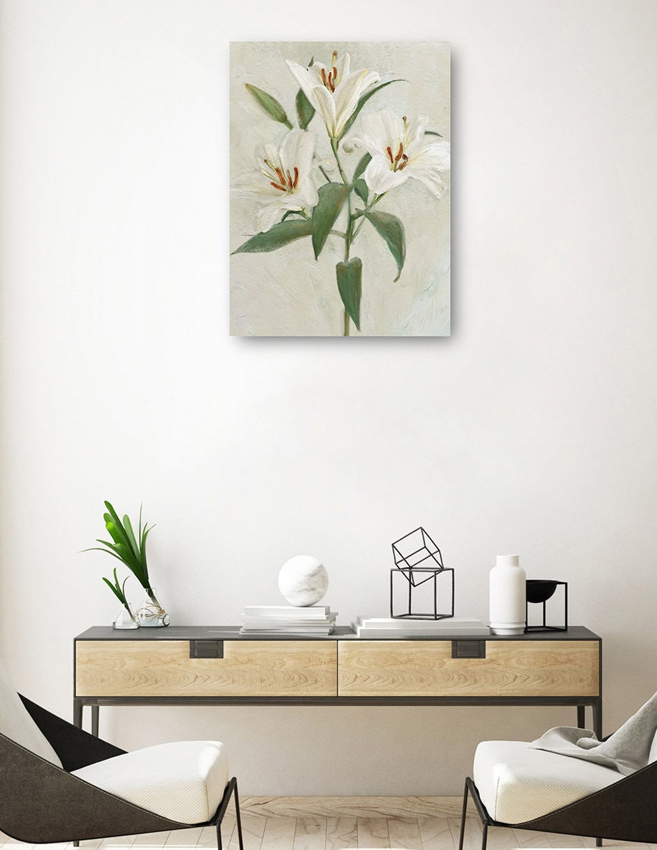Cuadro decorativo Lys Blancs II técnica mixta Floración 3