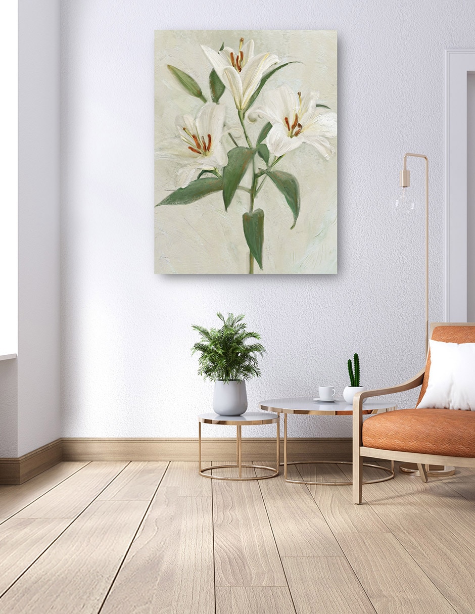 Cuadro decorativo Lys Blancs II técnica mixta Floración 6