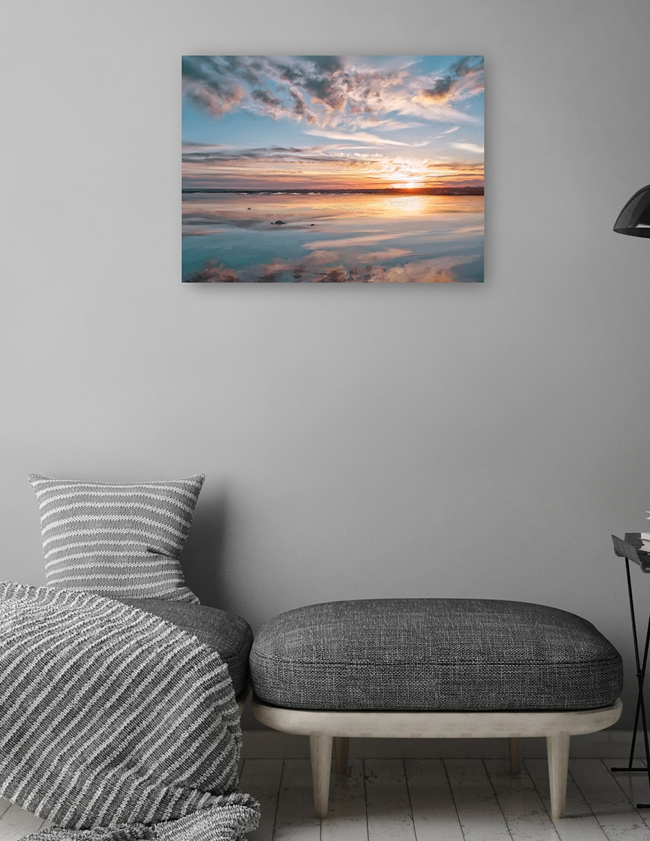 Cuadro decorativo Luz de la mañana técnica mixta Playas 4