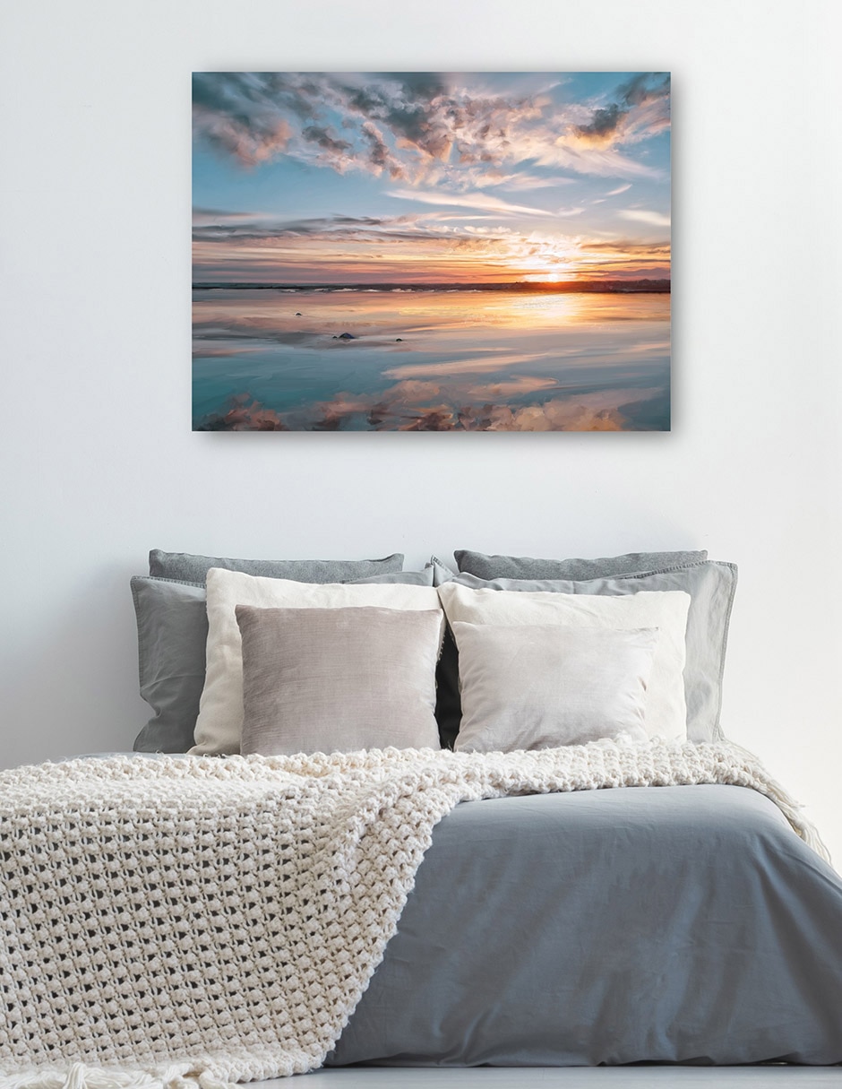 Cuadro decorativo Luz de la mañana técnica mixta Playas 5