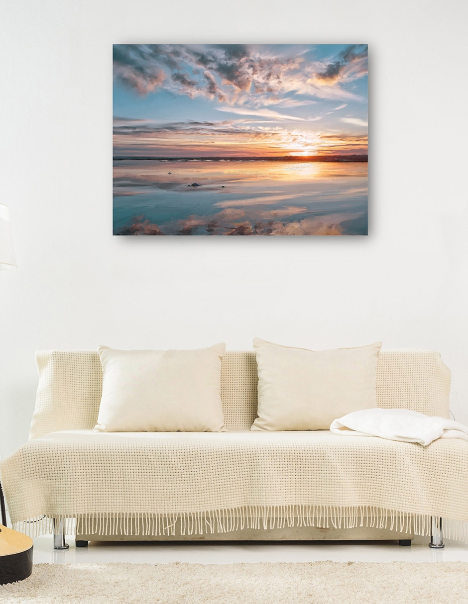 Cuadro decorativo Luz de la mañana técnica mixta Playas 6