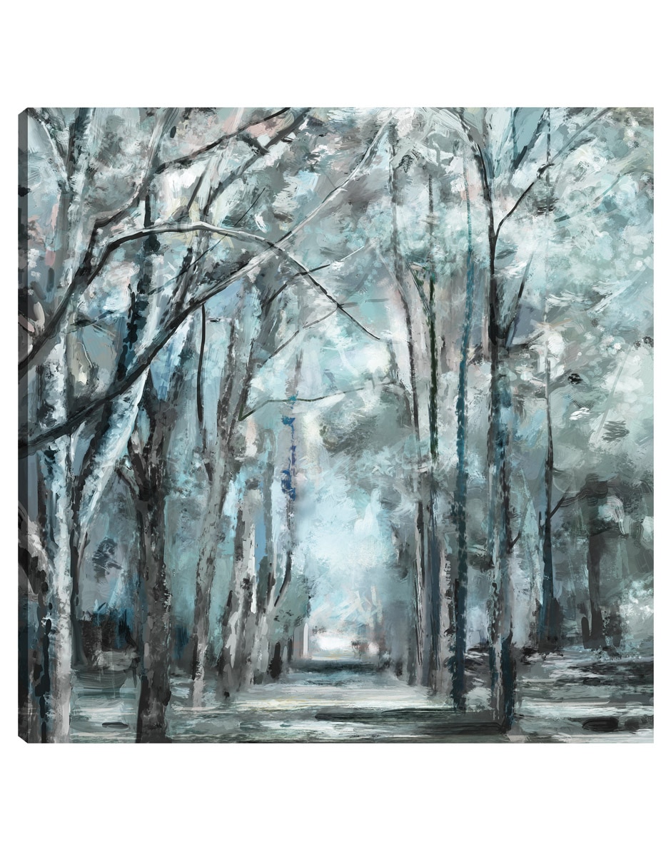 Cuadro decorativo Luz azul de verano técnica mixta Bosques