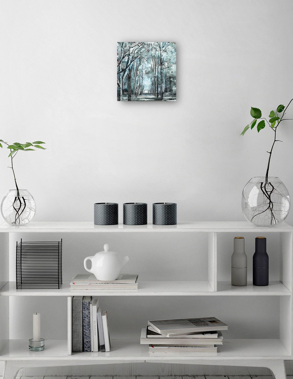 Cuadro decorativo Luz azul de verano técnica mixta Bosques 3