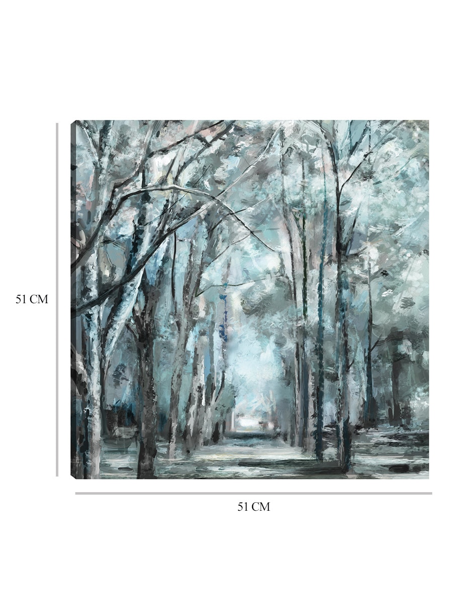 Cuadro decorativo Luz azul de verano técnica mixta Bosques 2