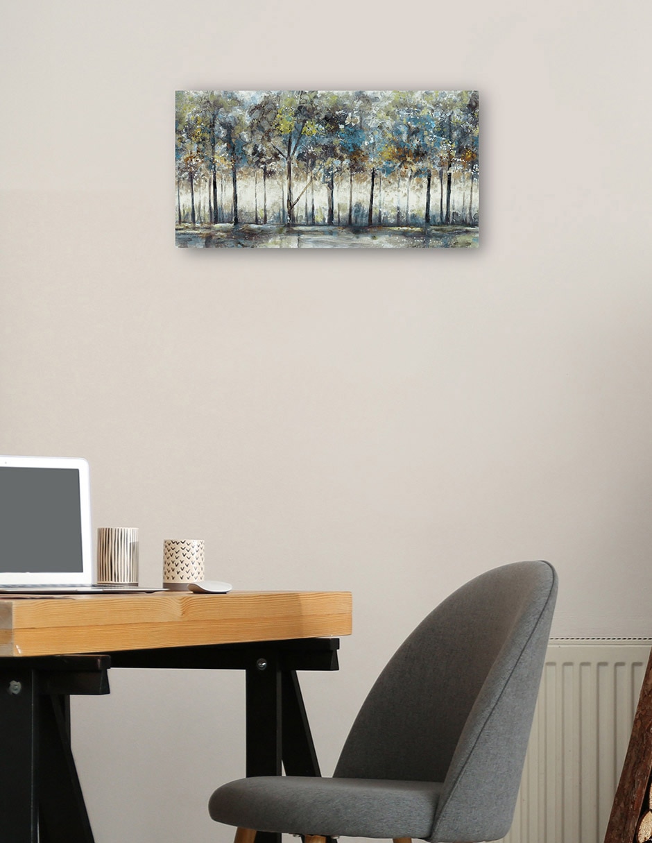 Cuadro decorativo Línea de árboles I Blues técnica mixta Bosques 2
