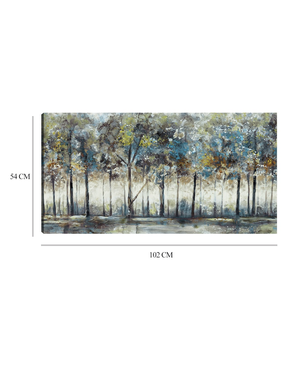 Cuadro decorativo Línea de árboles I Blues técnica mixta Bosques 2