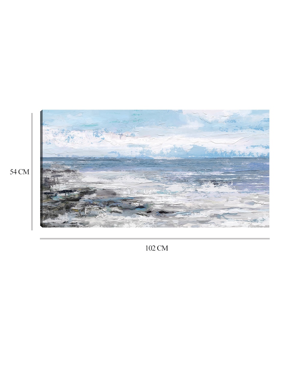 Cuadro decorativo Marea azul técnica mixta Playas 2