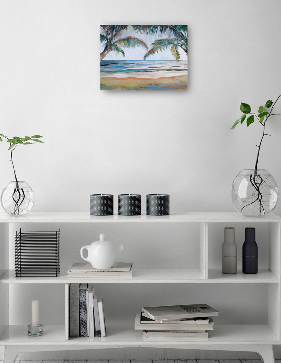 Cuadro decorativo Más allá de las palmeras técnica mixta Playas 3