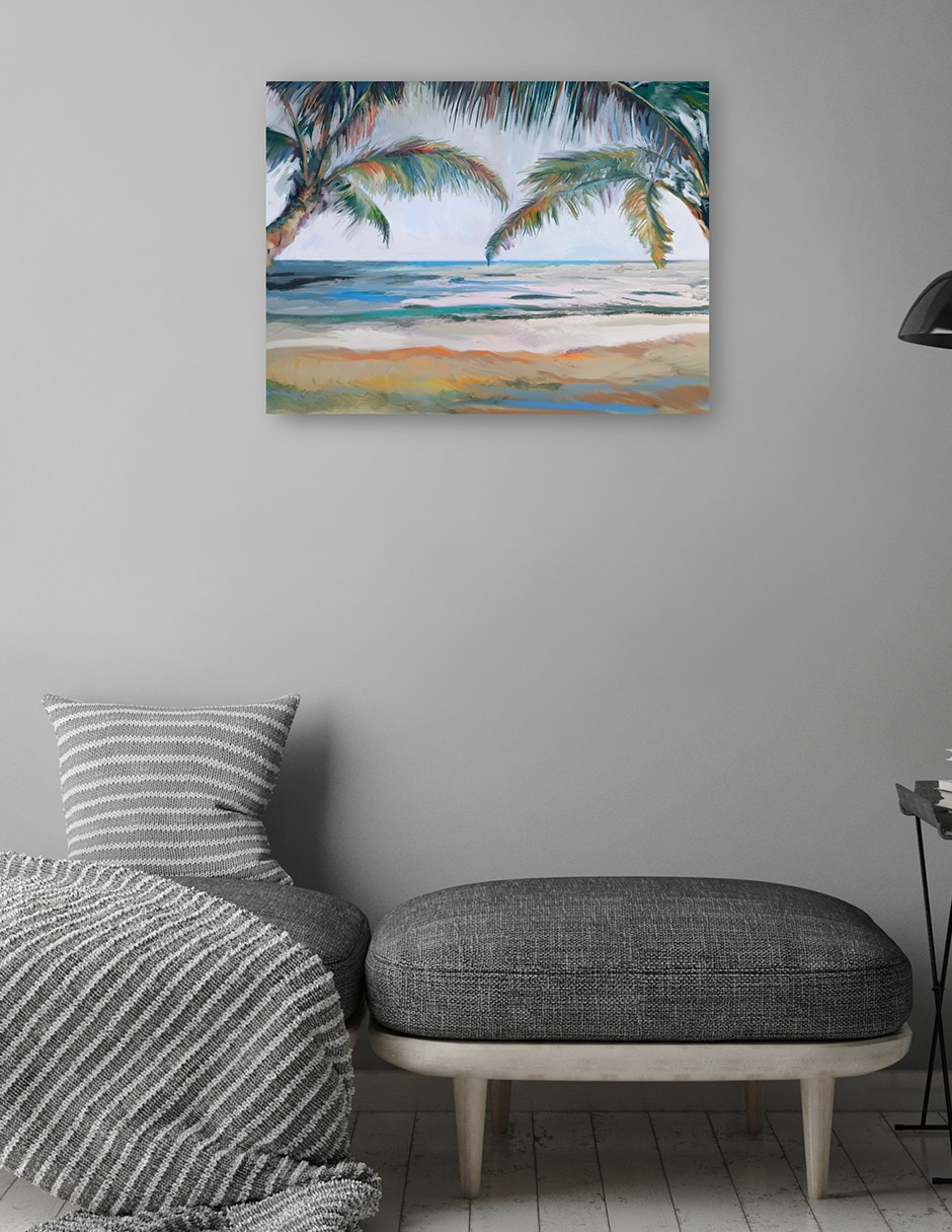 Cuadro decorativo Más allá de las palmeras técnica mixta Playas 5