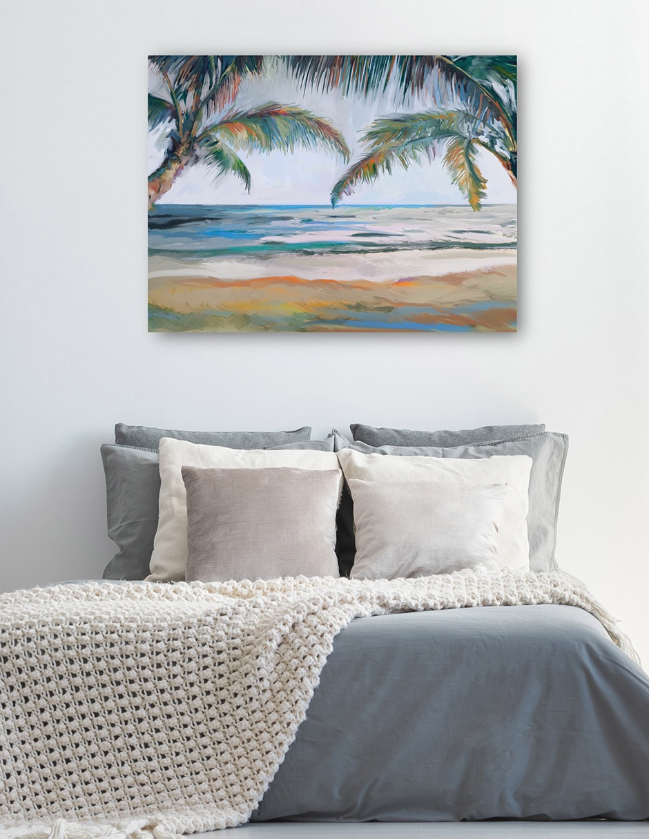 Cuadro decorativo Más allá de las palmeras técnica mixta Playas 6