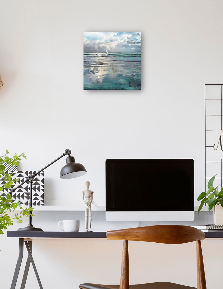 Cuadro decorativo Mares índigo técnica mixta Navegación 4