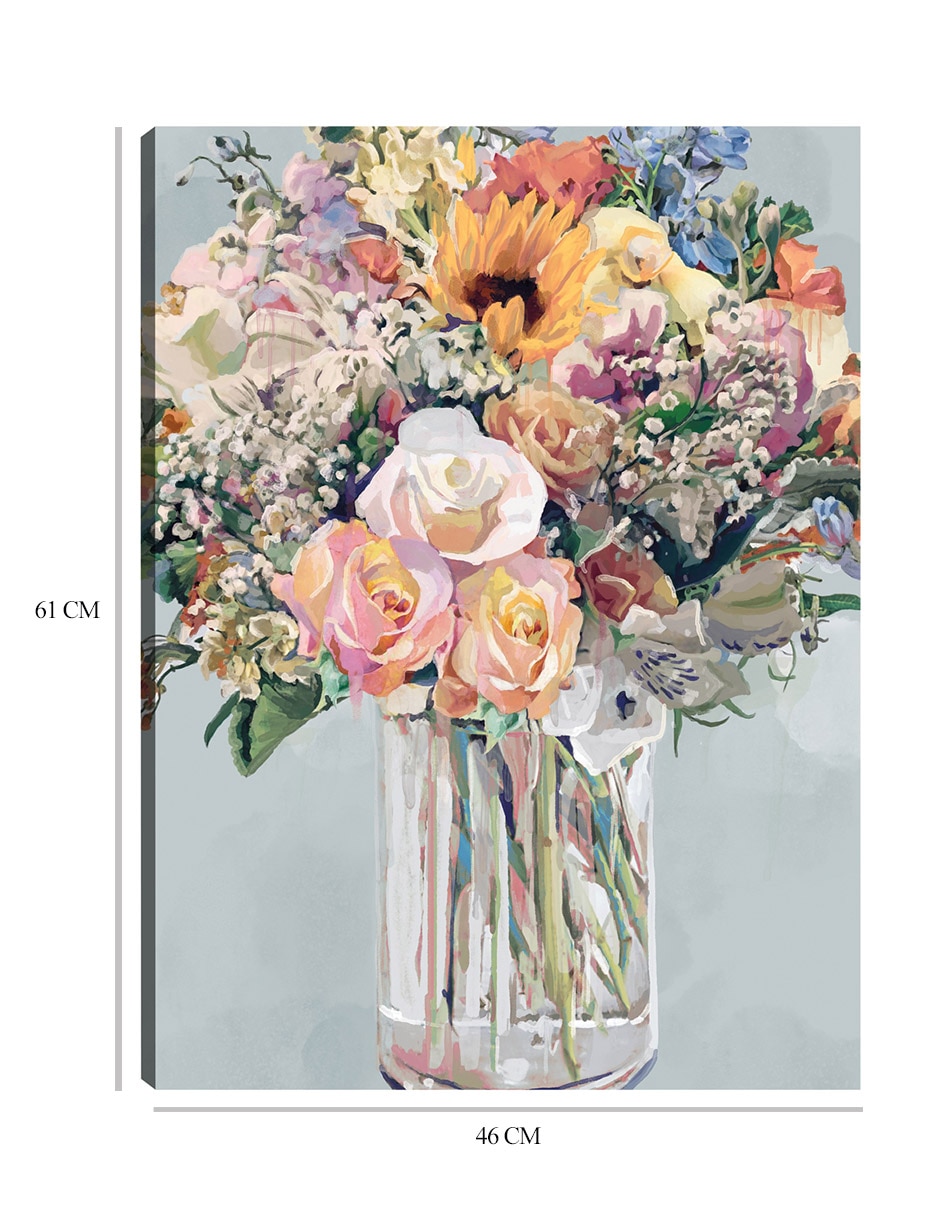 Cuadro decorativo Mazo Di Fiori técnica mixta Floreros 2