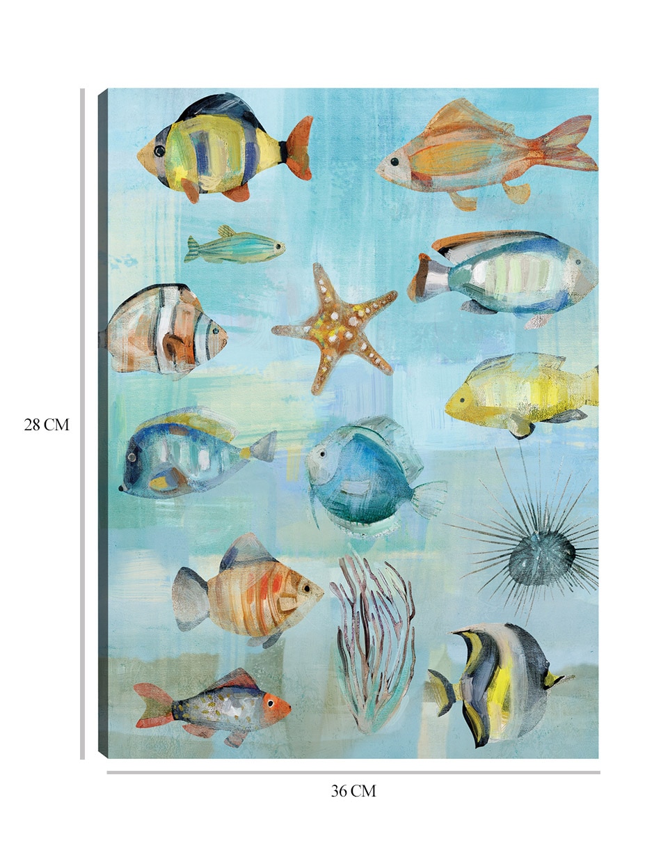 Cuadro decorativo Mares simples II técnica mixta Animales Marinos 2