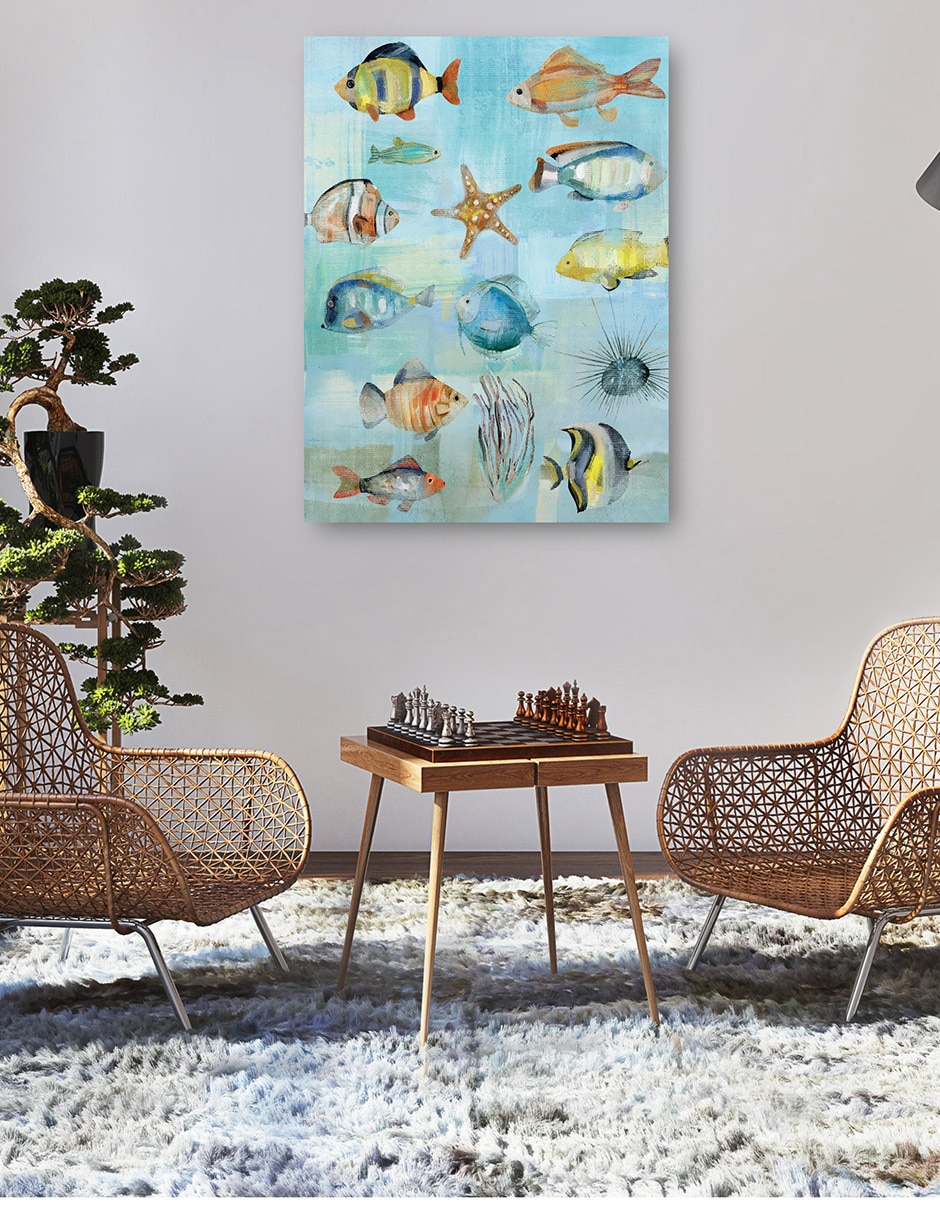 Cuadro decorativo Mares simples II técnica mixta Animales Marinos 5