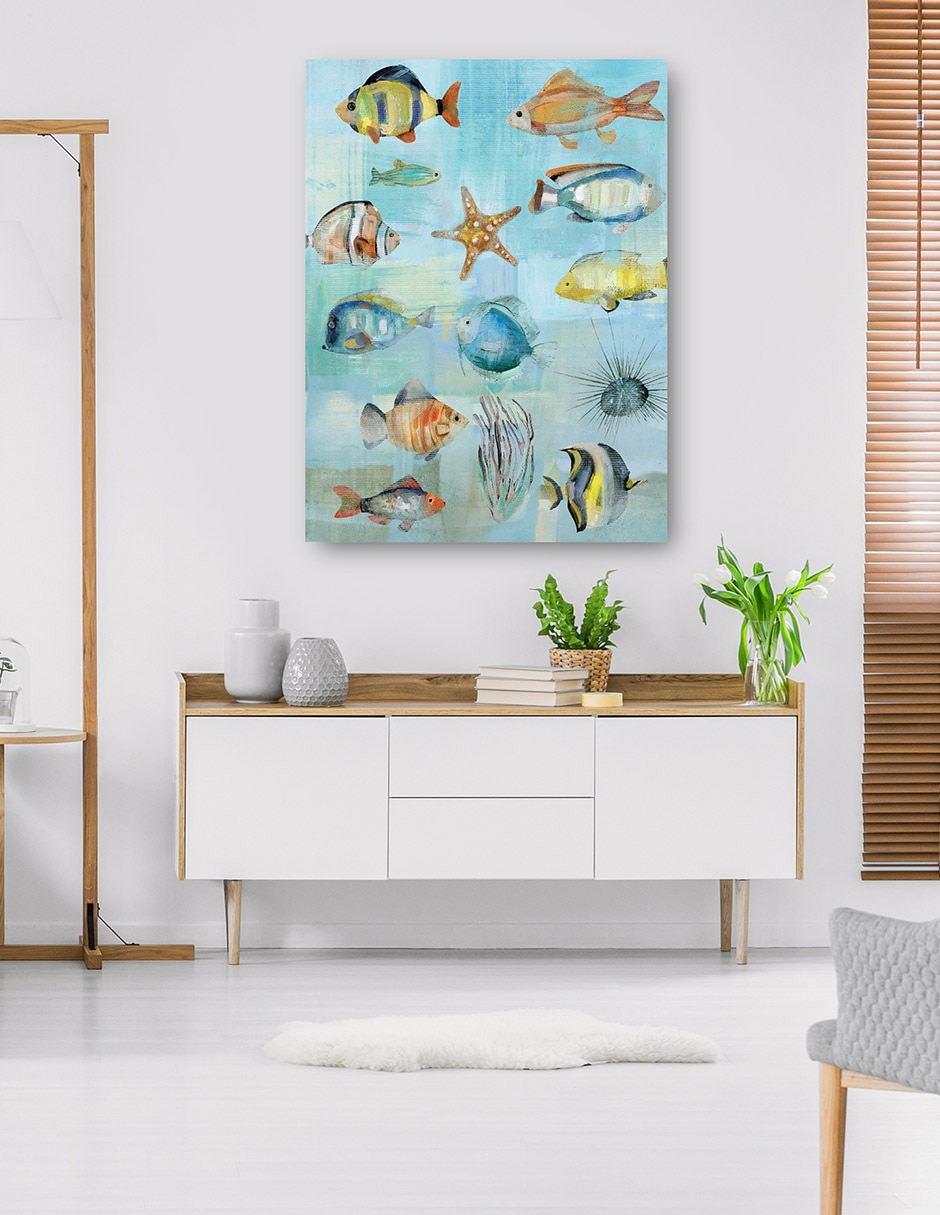 Cuadro decorativo Mares simples II técnica mixta Animales Marinos 6