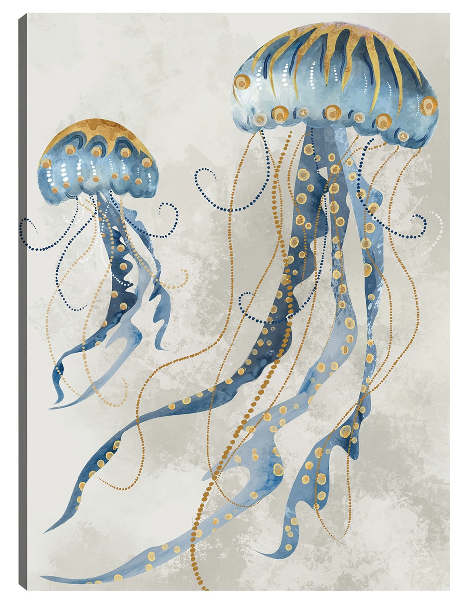 Cuadro decorativo Medusas de mar II técnica mixta Animales Marinos