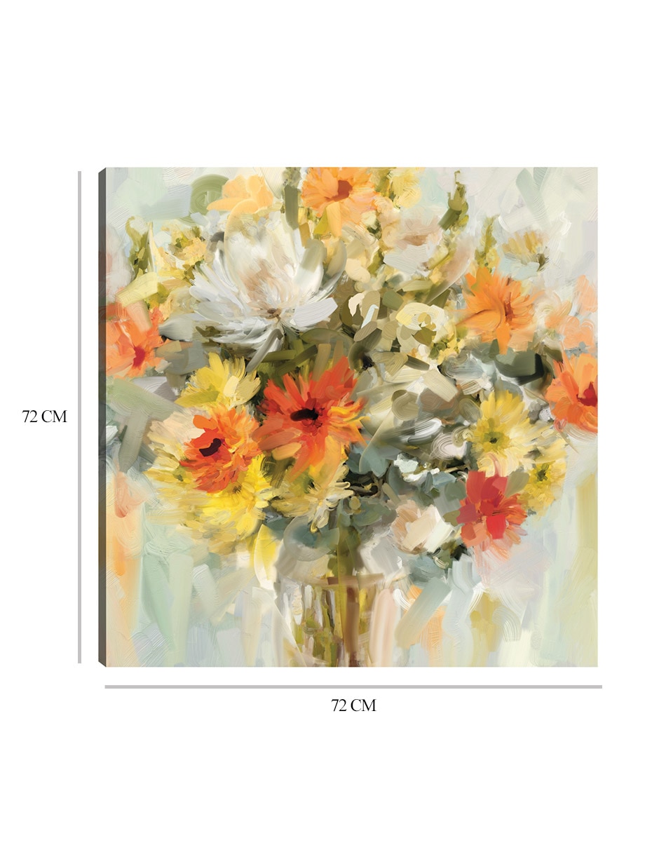 Cuadro decorativo Mason Jarra Flores técnica mixta Floreros 2