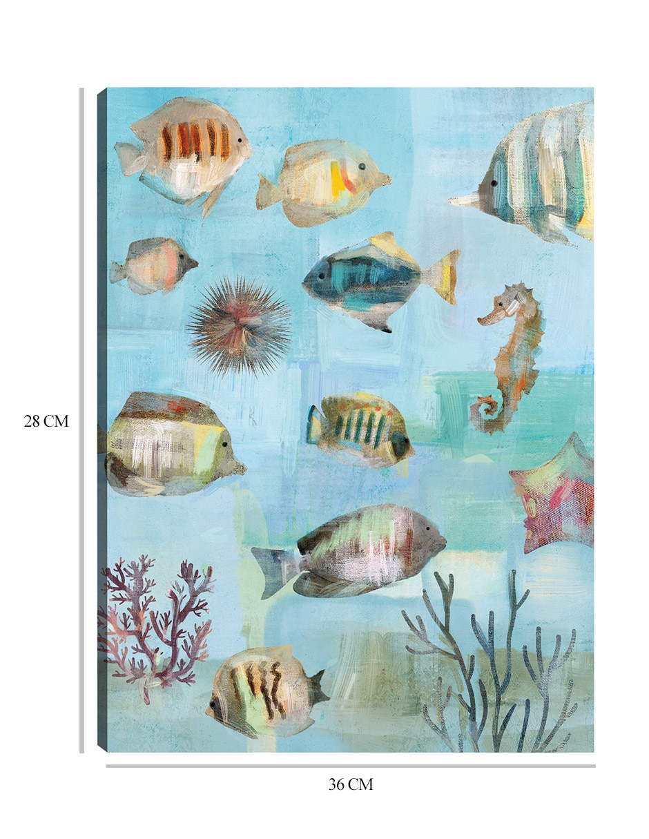 Cuadro decorativo Mares simples I técnica mixta Animales Marinos 2