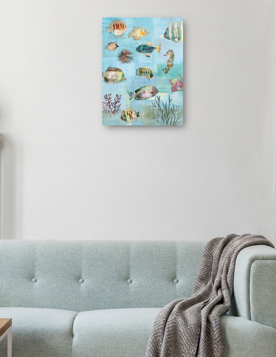 Cuadro decorativo Mares simples I técnica mixta Animales Marinos 2