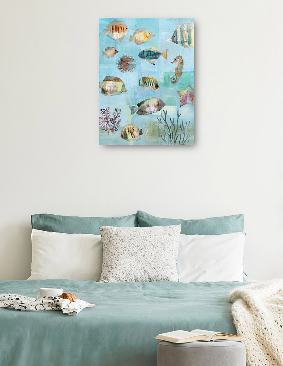 Cuadro decorativo Mares simples I técnica mixta Animales Marinos 3