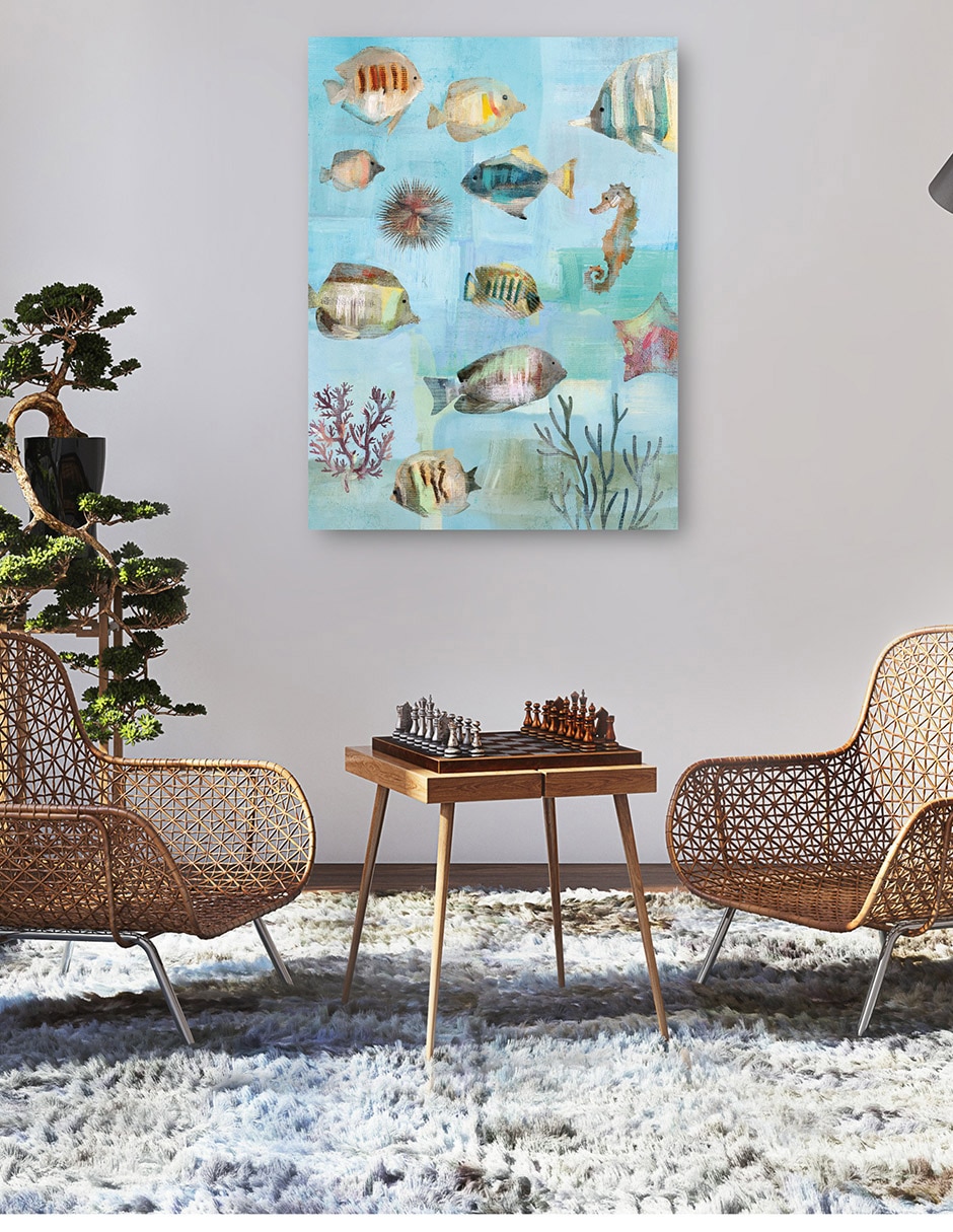 Cuadro decorativo Mares simples I técnica mixta Animales Marinos 5