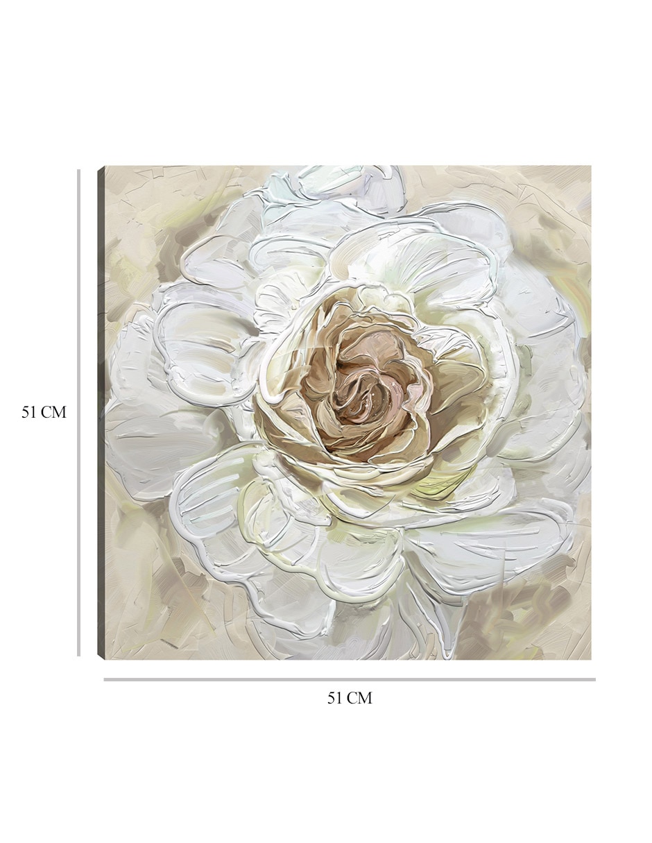 Cuadro decorativo Oro rosa radiante técnica mixta Floración 3
