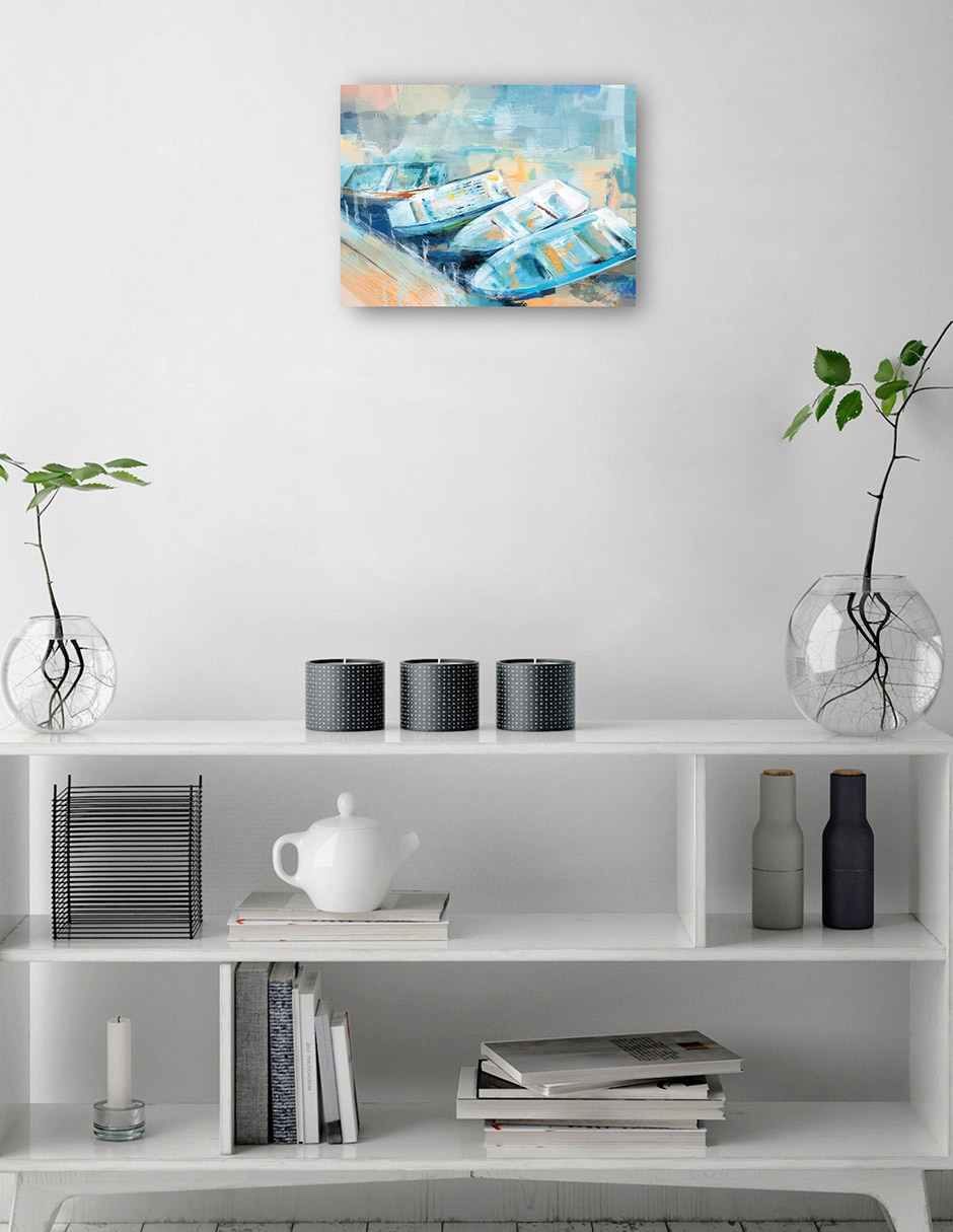 Cuadro decorativo Muelle moderno técnica mixta Navegación 3
