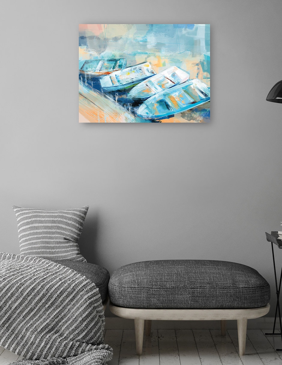 Cuadro decorativo Muelle moderno técnica mixta Navegación 5