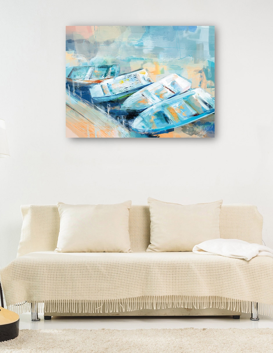 Cuadro decorativo Muelle moderno técnica mixta Navegación 7
