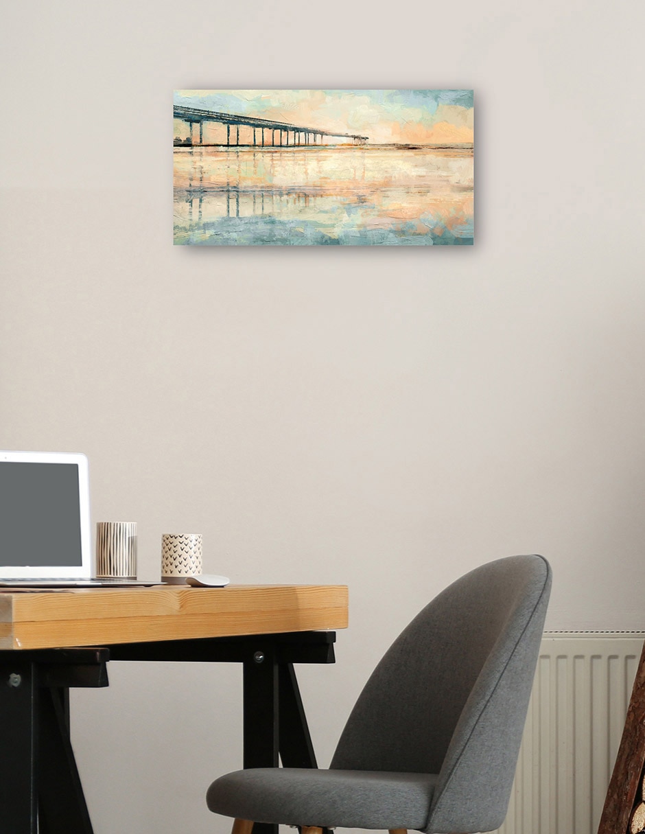 Cuadro decorativo Muelle del amanecer técnica mixta Muelles 2