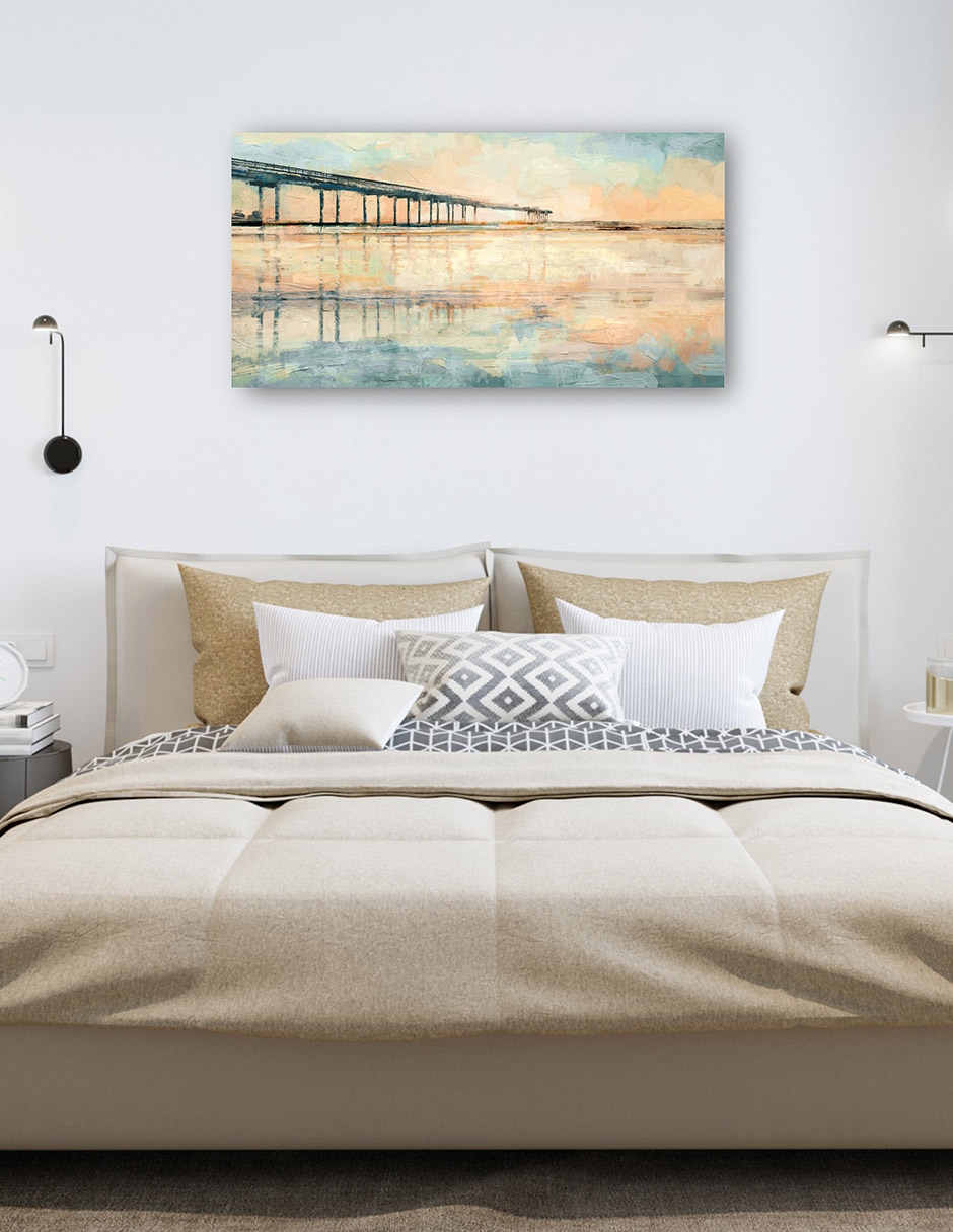 Cuadro decorativo Muelle del amanecer técnica mixta Muelles 6