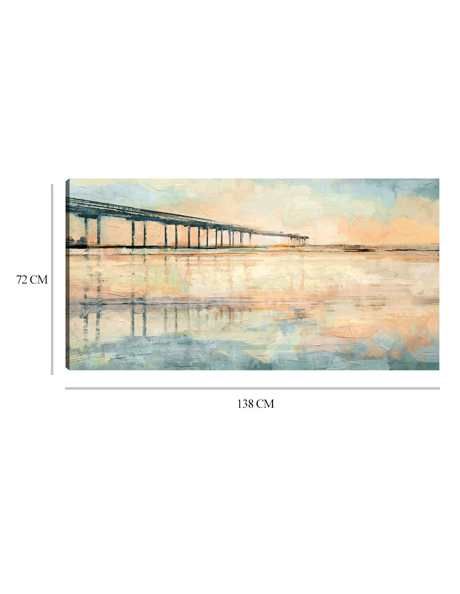 Cuadro decorativo Muelle del amanecer técnica mixta Muelles 2