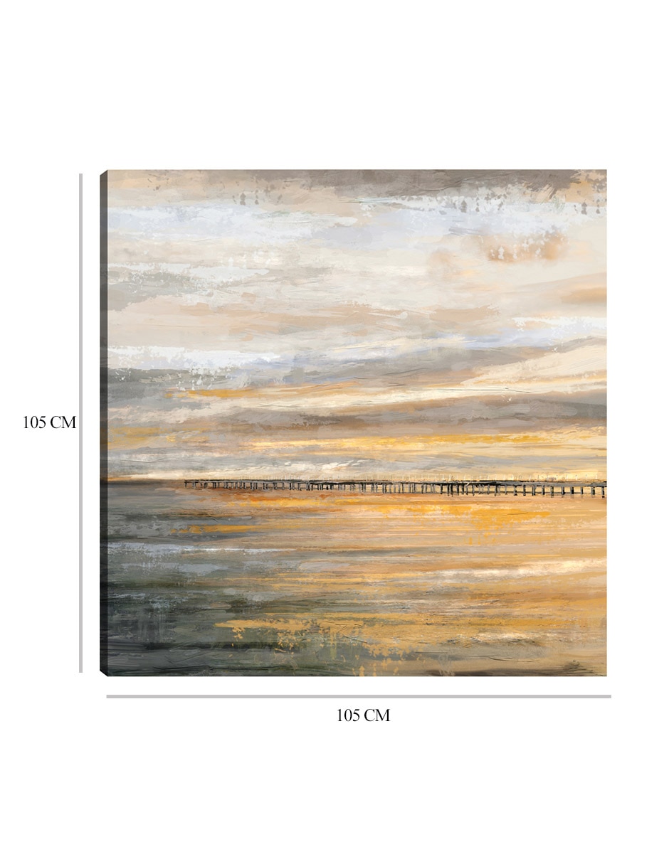 Cuadro decorativo Muelle nocturno técnica mixta Crepúsculo 2