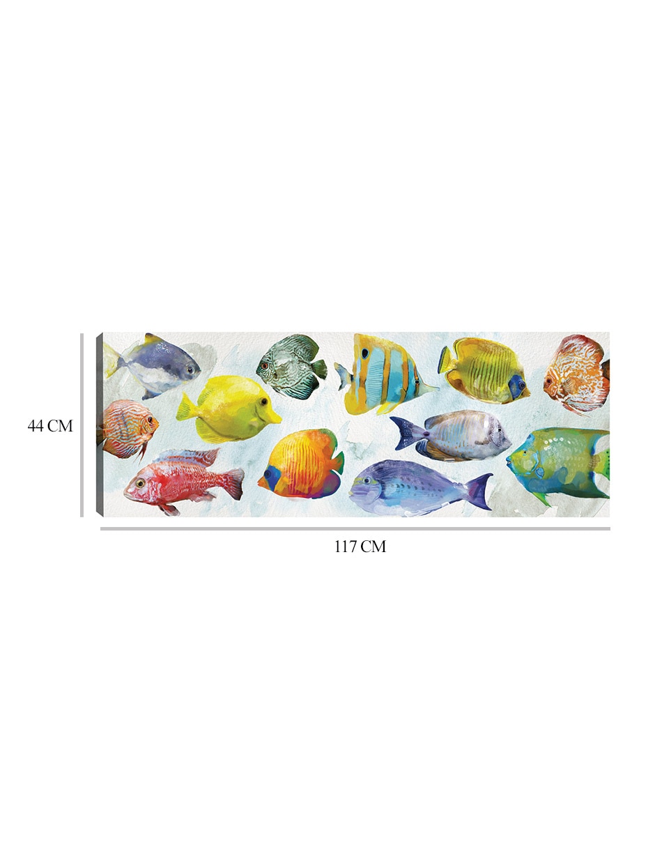 Cuadro decorativo Nado tropical técnica mixta Animales Marinos 2
