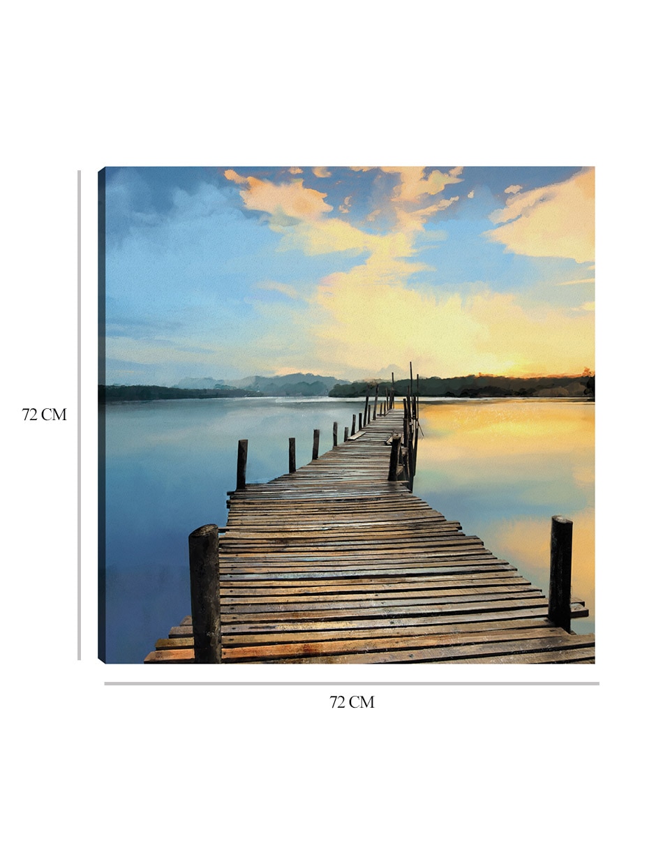 Cuadro decorativo Muelle Sunset técnica mixta Muelles 2