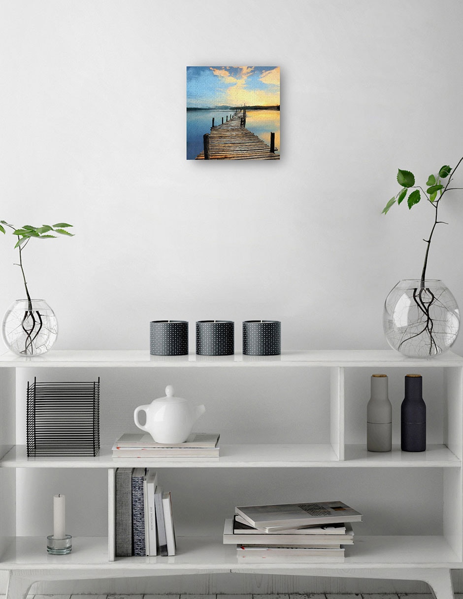 Cuadro decorativo Muelle Sunset técnica mixta Muelles 2
