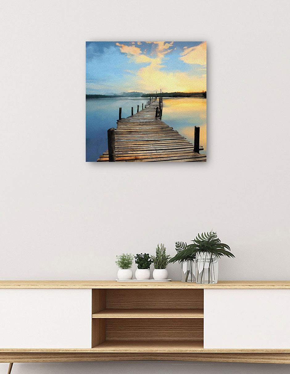 Cuadro decorativo Muelle Sunset técnica mixta Muelles 5