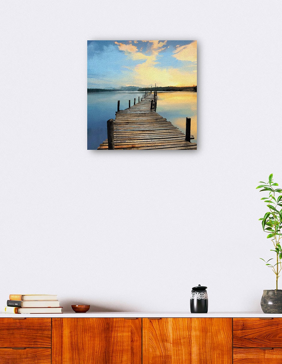 Cuadro decorativo Muelle Sunset técnica mixta Muelles 6