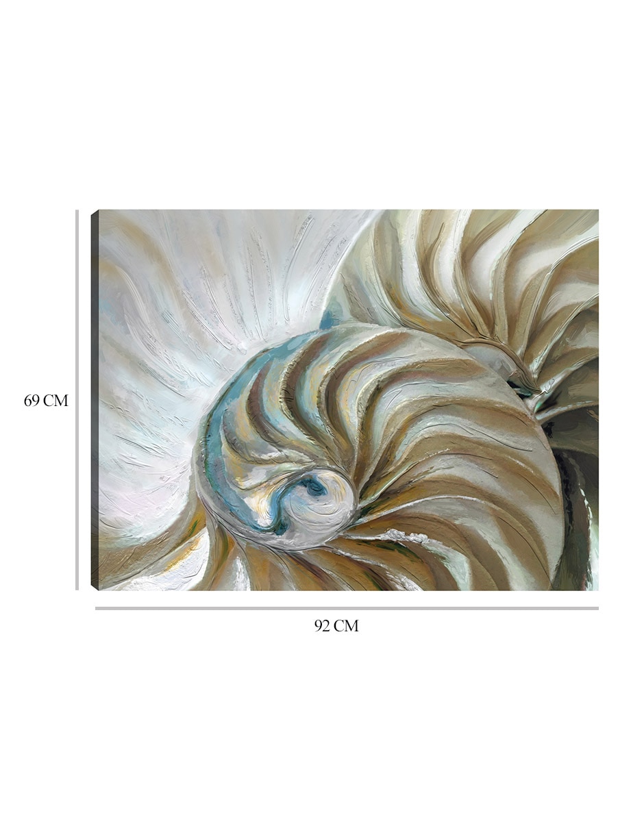 Cuadro decorativo Nautilo dorado técnica mixta Animales Marinos 2