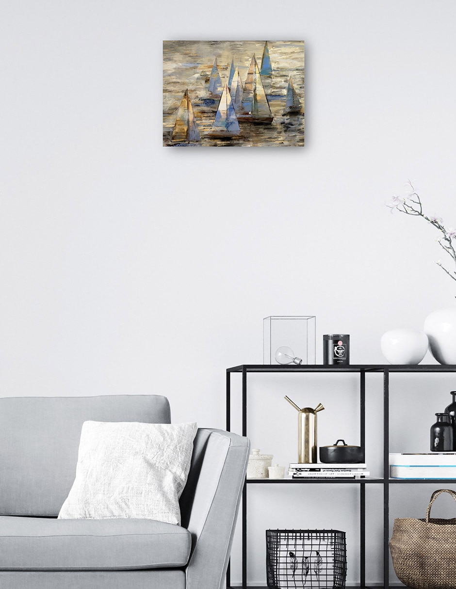 Cuadro decorativo Navegando al anochecer I técnica mixta Navegación 2