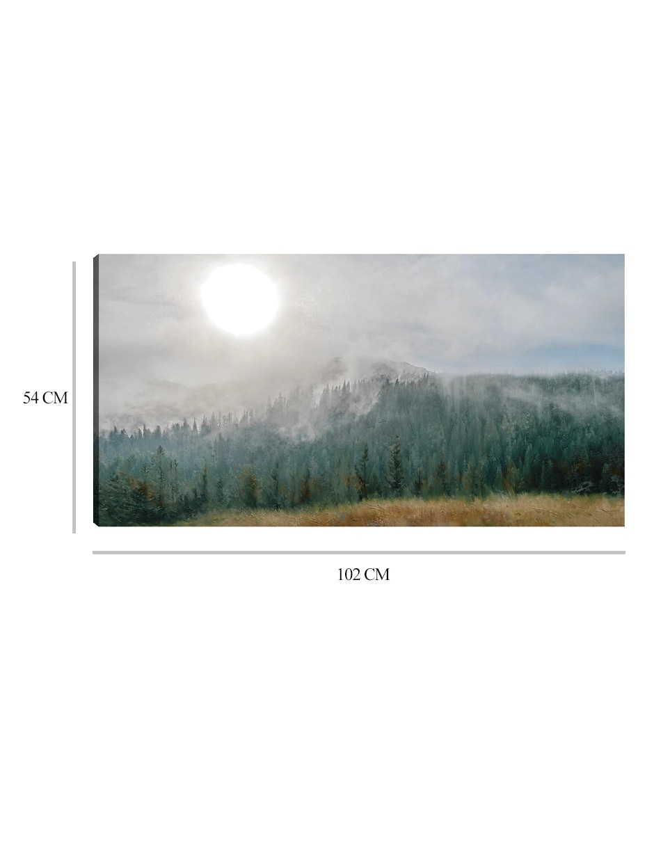 Cuadro decorativo Montaña resplandor lunar técnica mixta Bosques 6