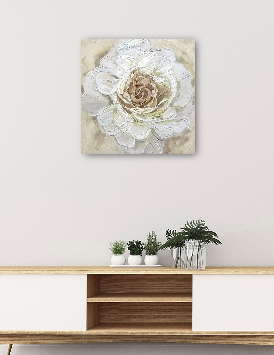 Cuadro decorativo Oro rosa radiante técnica mixta Floración 5