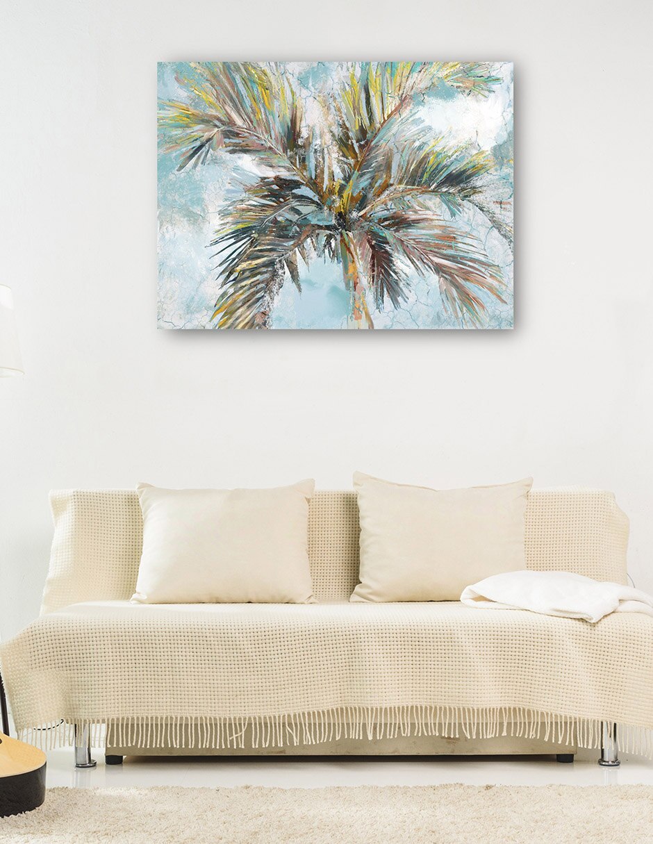 Cuadro decorativo Palmas de entrada técnica mixta Verano 6