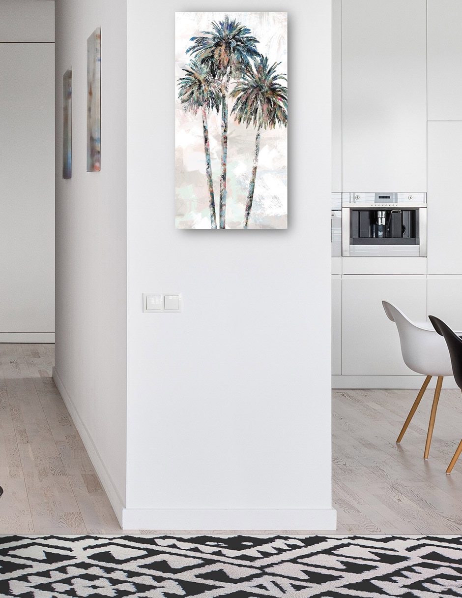 Cuadro decorativo Palmas arcoíris II técnica mixta Trópico 5