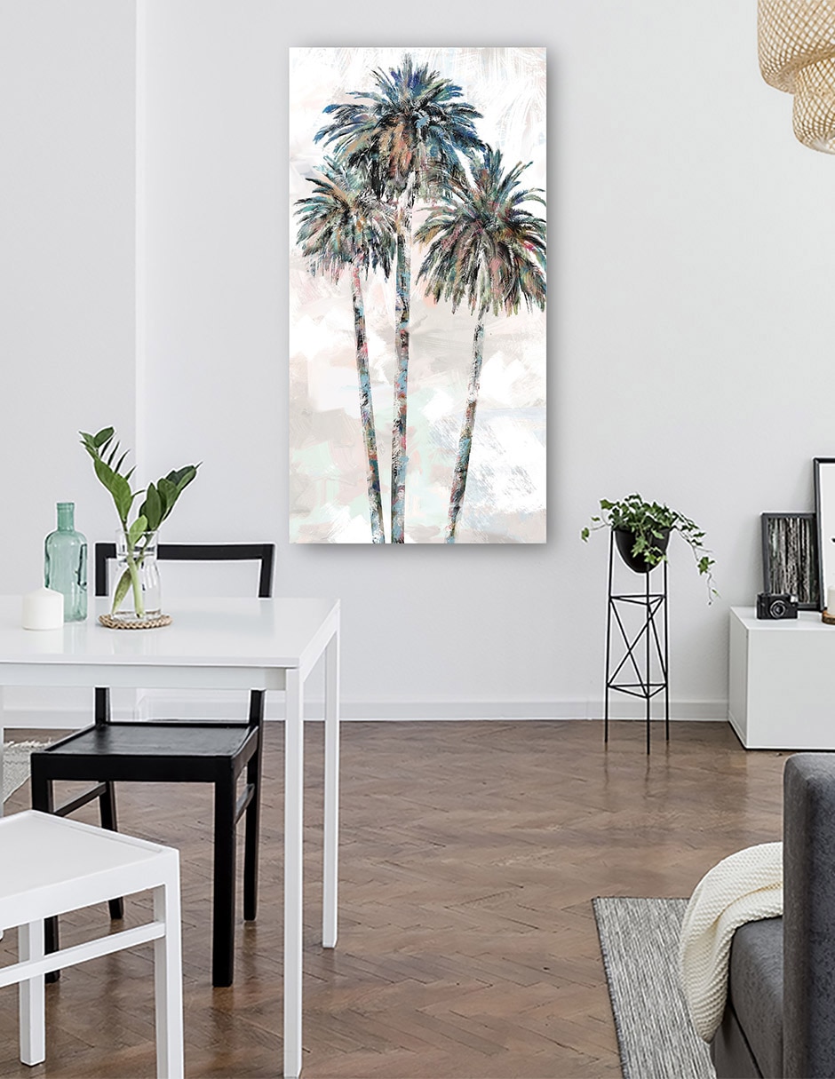 Cuadro decorativo Palmas arcoíris II técnica mixta Trópico 7
