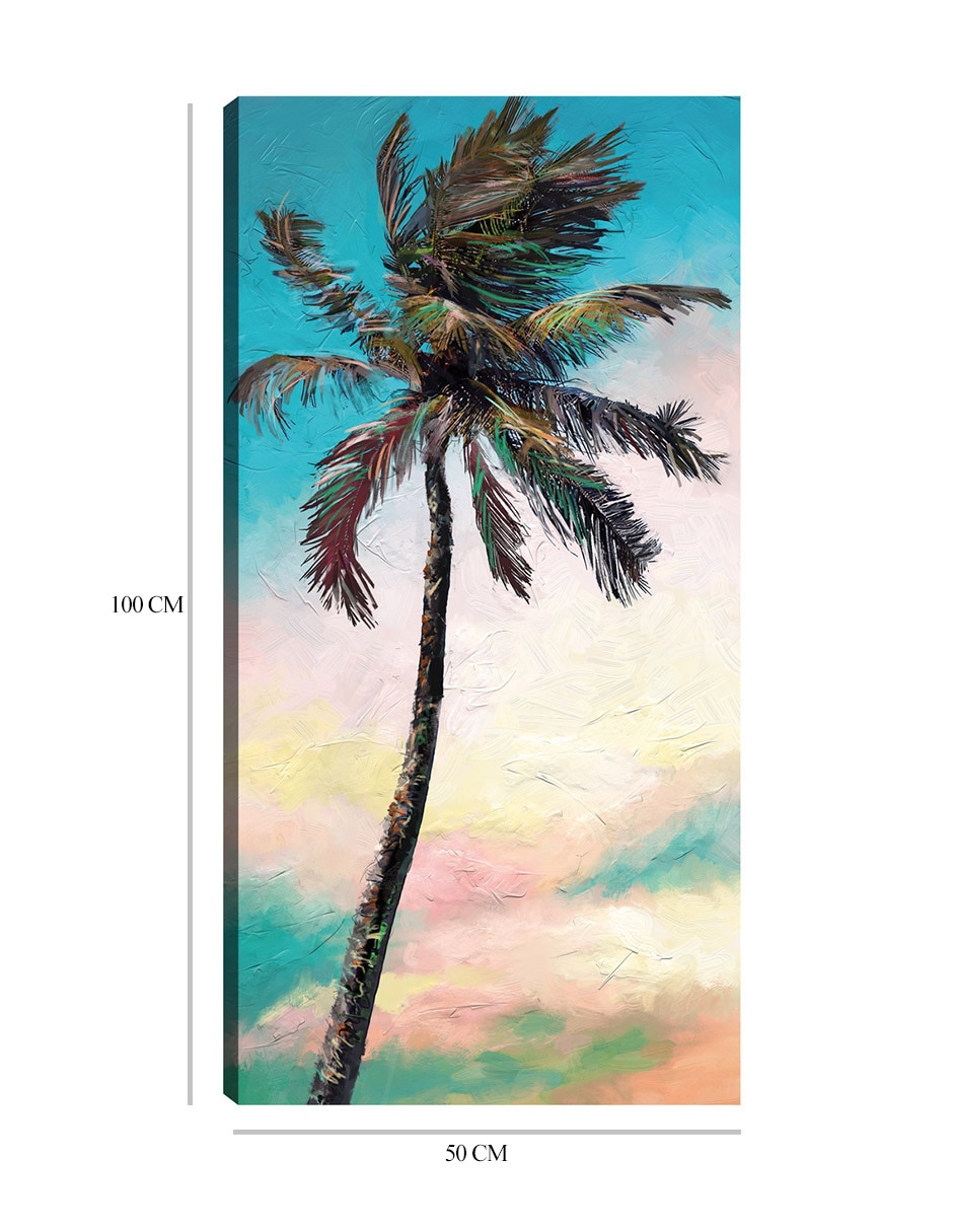 Cuadro decorativo Palma de paleta técnica mixta Trópico 2