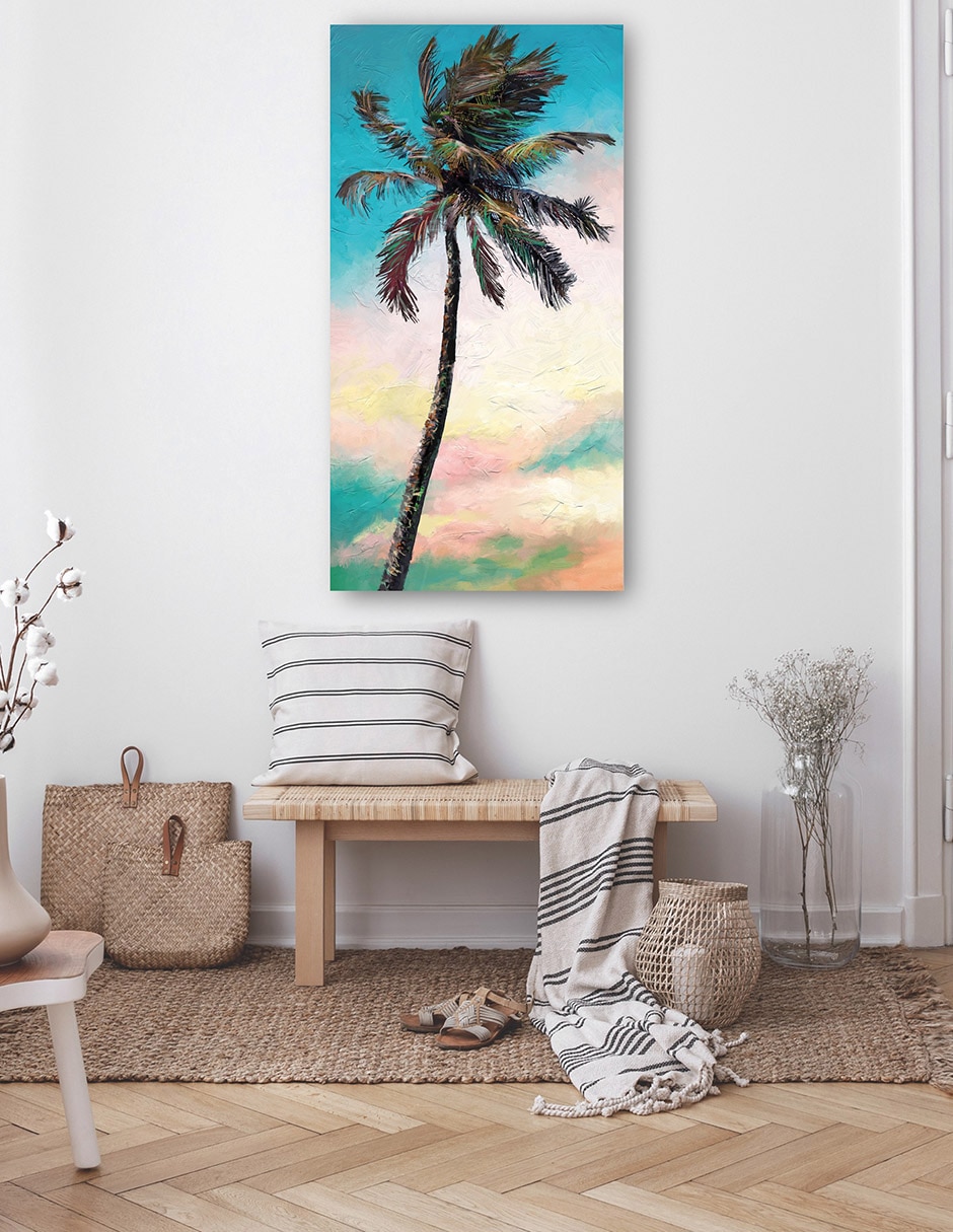 Cuadro decorativo Palma de paleta técnica mixta Trópico 5